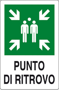 targa punto di ritrovo 300x200 alluminio norma eu cod:ferx.16654.stock