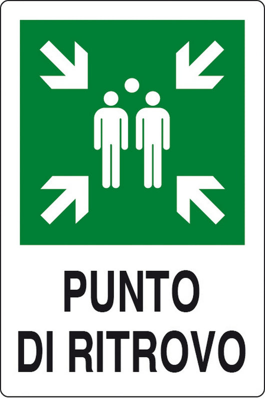 targa punto di ritrovo 300x200 alluminio norma eu cod:ferx.16654.stock