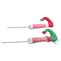 SPILLONE NATALIZIO GAMBA DI ELFO 48 CM BIANCO E ROSSO