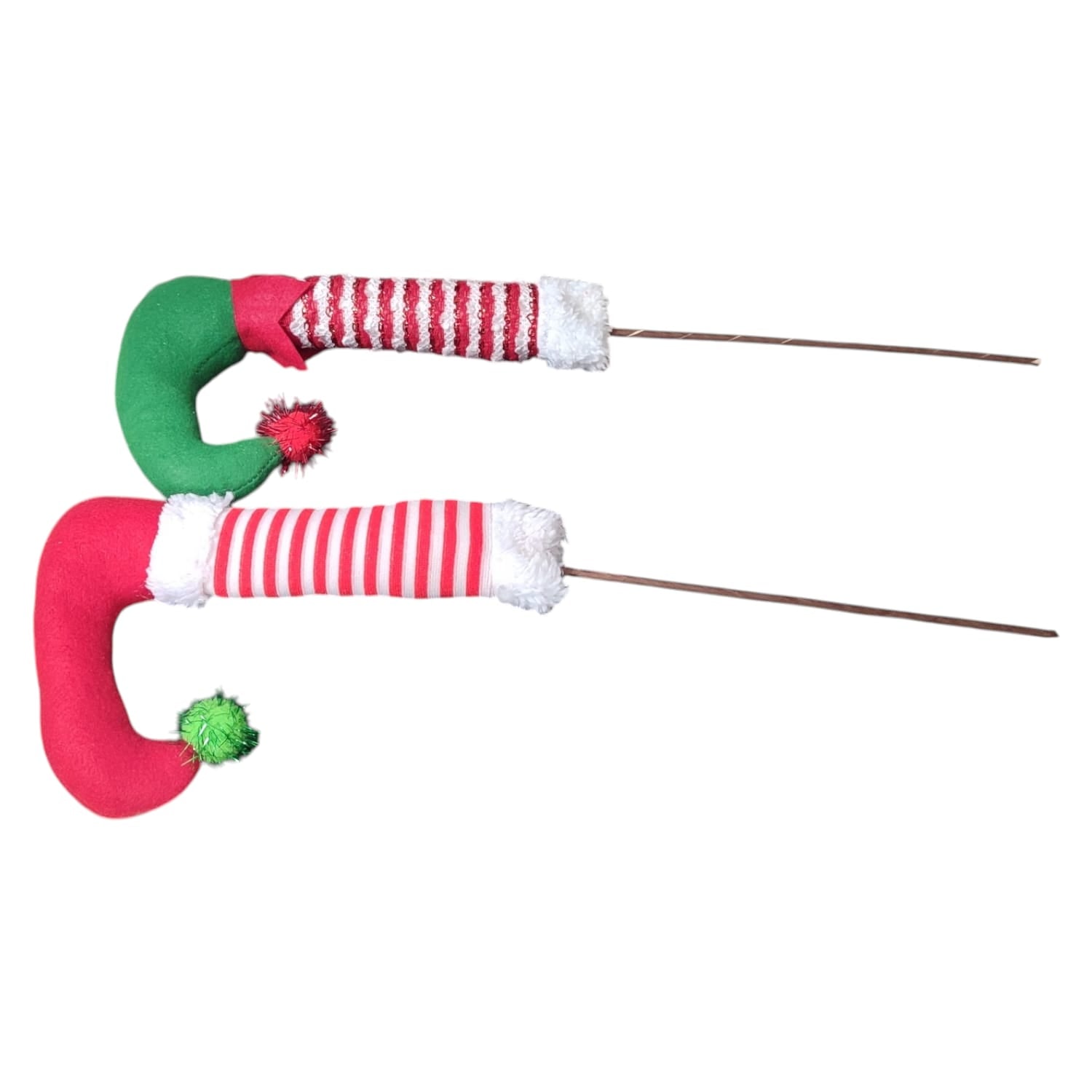 SPILLONE NATALIZIO GAMBA DI ELFO 48 CM BIANCO E ROSSO