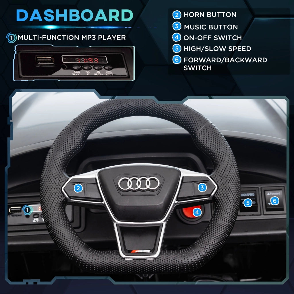 Macchina Elettrica per Bambini 12V con Licenza Audi E-Tron GT Nera