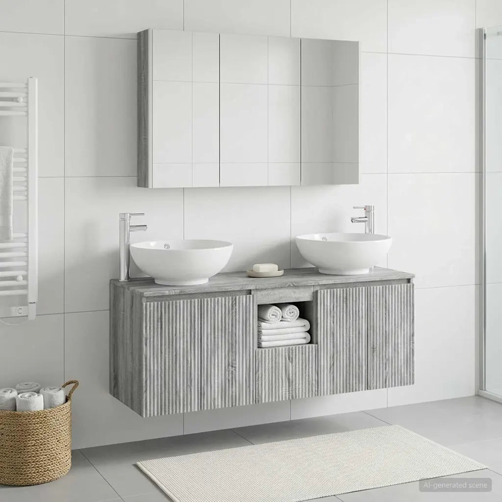 Set di Armadi da Bagno 4 pcs Sonoma grigio Legno ingegnerizzato 3406508