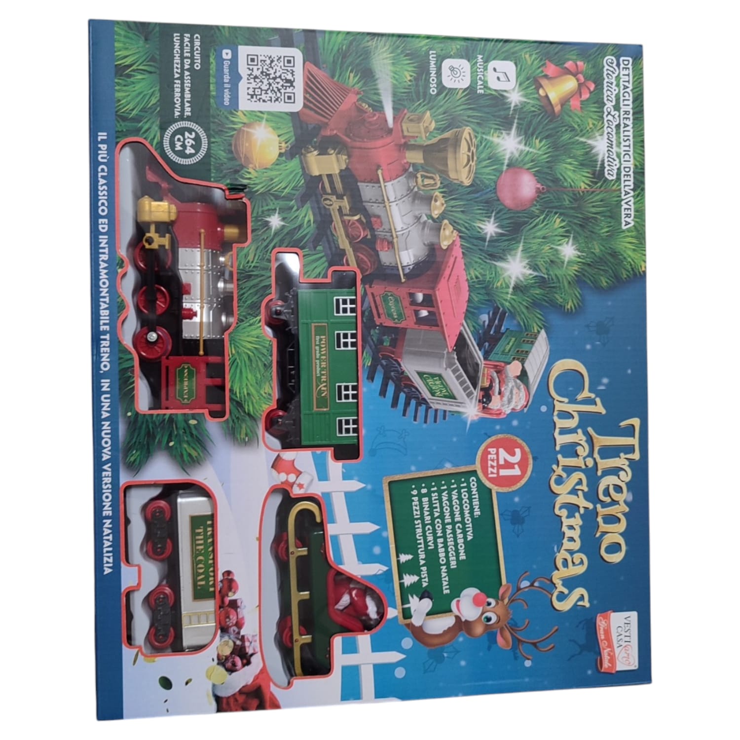 Trenino Natalizio da Albero con Luci e Musica – 21 Pezzi