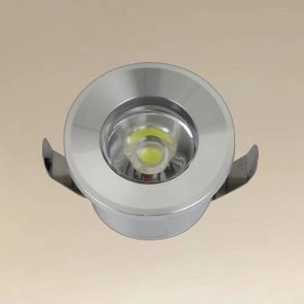 Trade Shop - Faretto 1w Led Incasso A Soffitto Ip20 Argento Mini Spot Segnapassi Luce Calda 00267 -