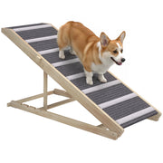 Rampa per Cani Pieghevole ¨C Xylo ¨C Regolabile 41-60 cm, Legno con Tappetino Antiscivolo