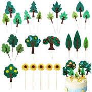 Decorazioni per torte woodland da 26 pezzi - alberi e decorazioni per cupcake