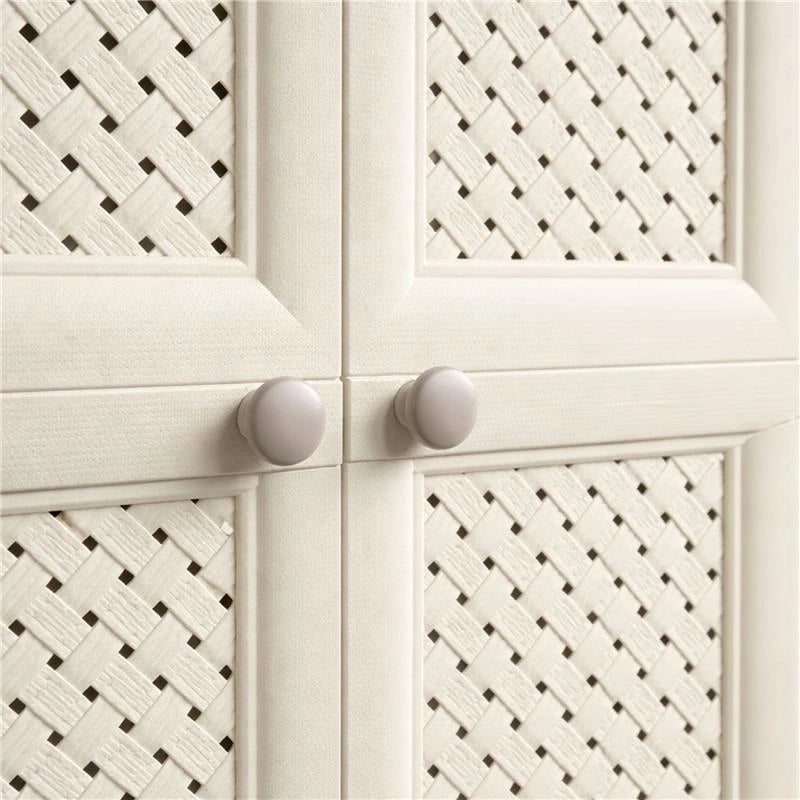 ARMADIO 3 MODULI ANGORA 79X43X125 CM CON ANTA TRAFORATA – CONTENITORE VERTICALE SALVASPAZIO PER ZONA GIORNO