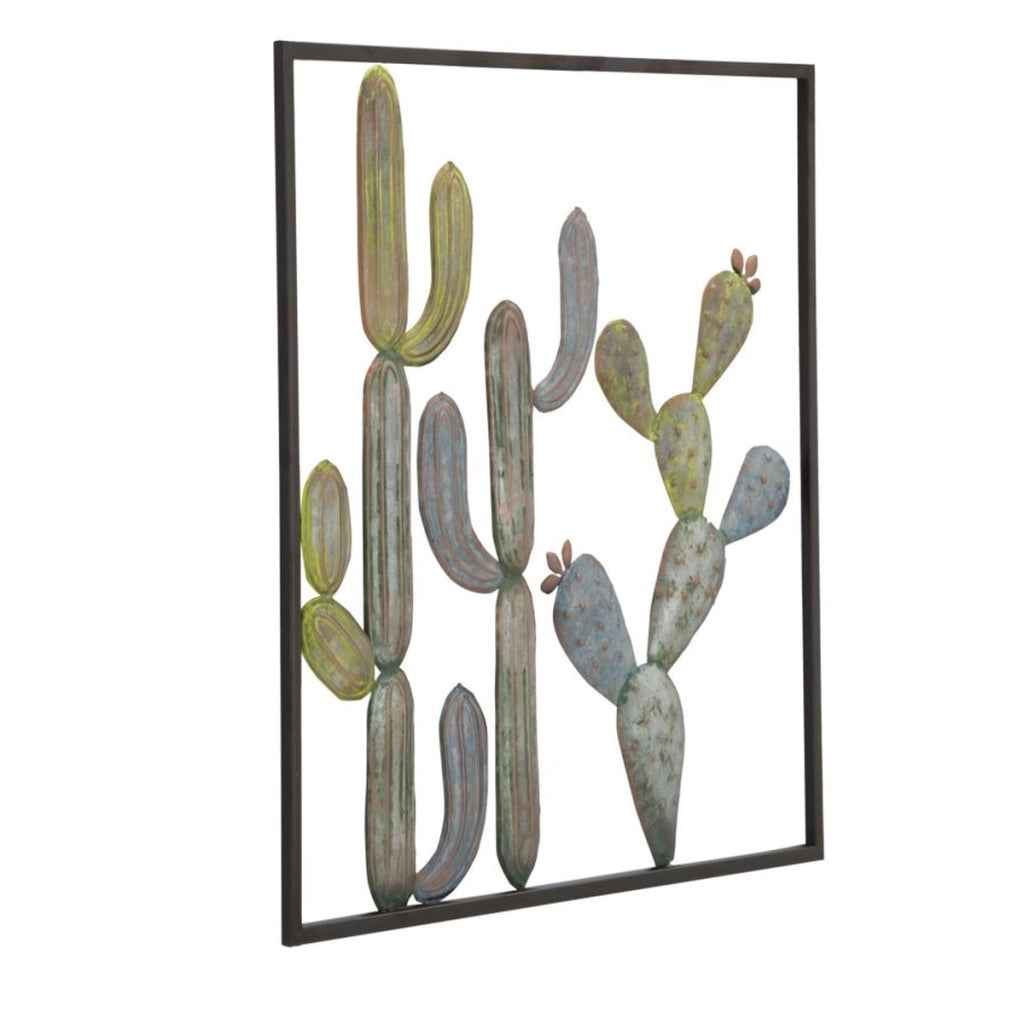 Decorazione in Metallo 3D Cactus 4, Verde, Metallo, 50x1,3x50 cm