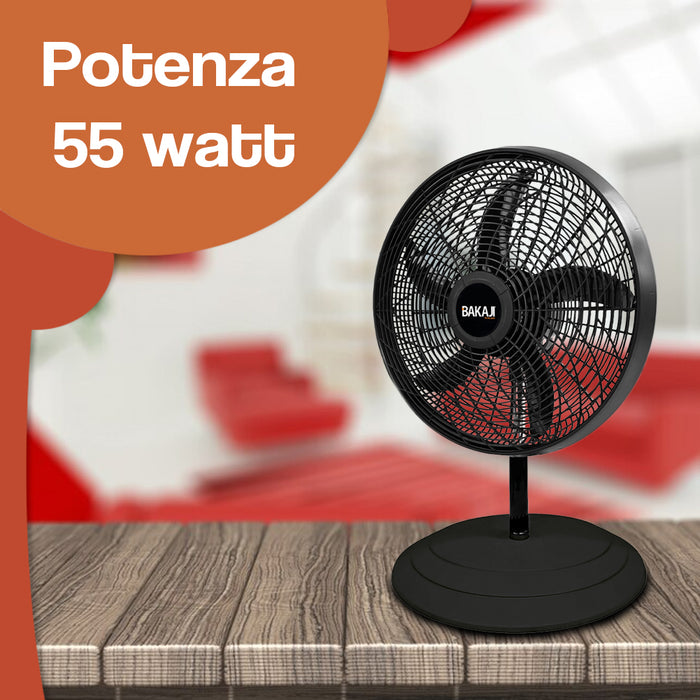 Ventilatore 3in1 Piantana Muro e Tavolo Base Tonda Antiribaltamento Griglia 50cm