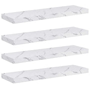 4 pz Scaffale da parete | Ripiano a parete | Mensola a parete Marmo Bianco 80 x 23,5 x 4 cm