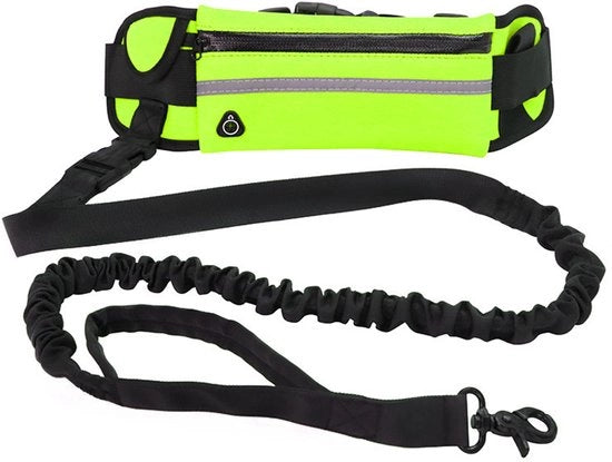 Tas da allenamento fluorescente per cani verde, cintura per cani riflettente e retrattile per esterno, cintura per cani esplosione sicura