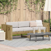 Divano da giardino-Sofa da Giardino-Divano da esterno Marrone 185,5 x 60 x 62 cm Pino massello