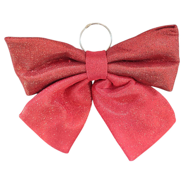 Fiocco Fuori Porta Rosso Brillantinato 35x34 cm