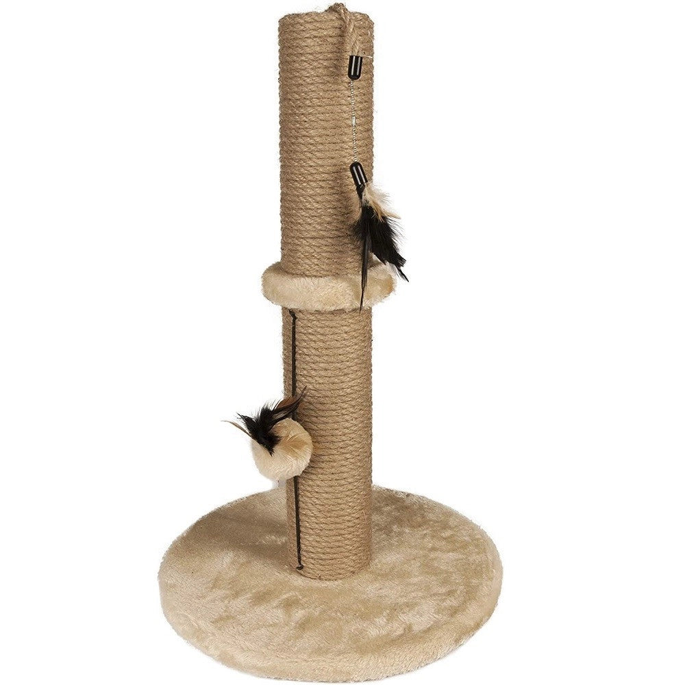 Trade Shop - Tiragraffi Flamingo Indian Raschietto Giochi Piume Per Gatto 30 X 30 X 50 Cm -