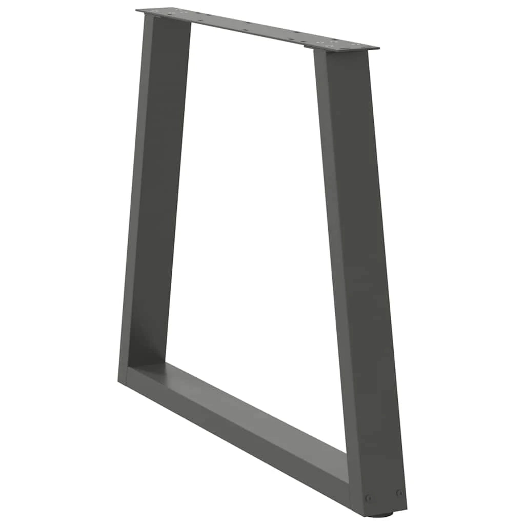 Set di 2 gambe per tavolo da pranzo a forma di V 70 x 72-73 cm finitura moderna adatte per l'uso in ufficio o in soggiorno acciaio antracite 02_0056861