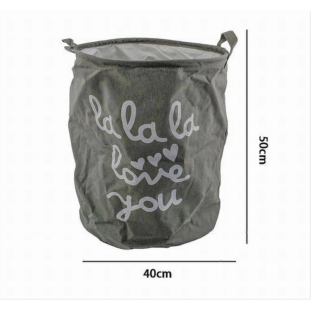 Trade Shop - Cesto Portabiancheria Pieghevole Scritta Organizer Vestiti Sporchi 40x50cm 10473 -
