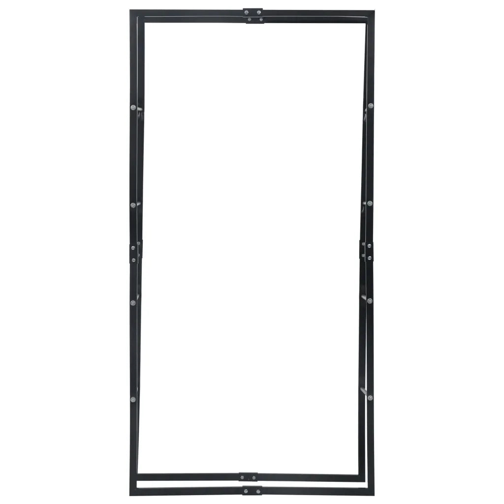 Rastrelliera per Legna da Ardere Nera 100x25x200 cm in Acciaio