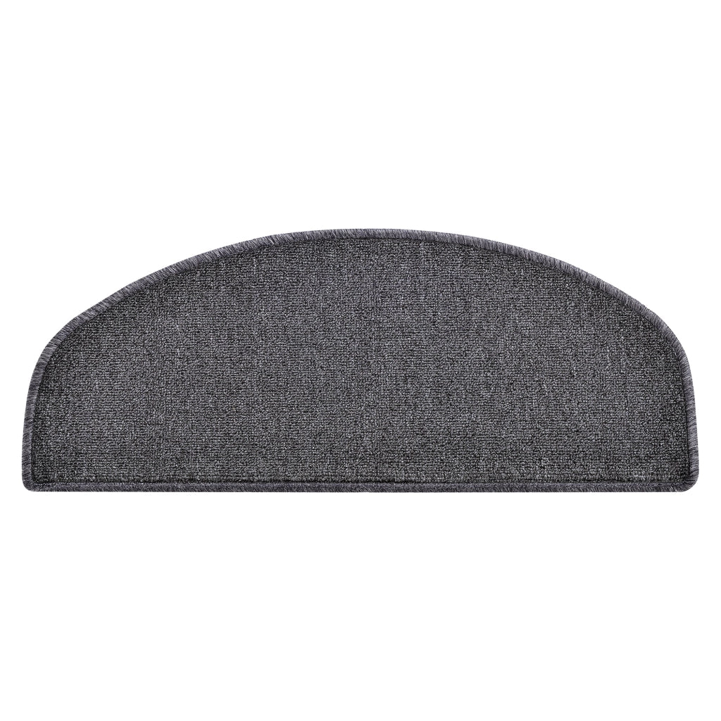 Set di 15 gradini antiscivolo semicircolari 65 x 24 cm con bordo grigio scuro 03_0007613