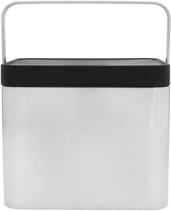 Bacino di compost antimicrobico in acciaio inossidabile 26 l con cerniere - Argento, misura singola - MasterClass