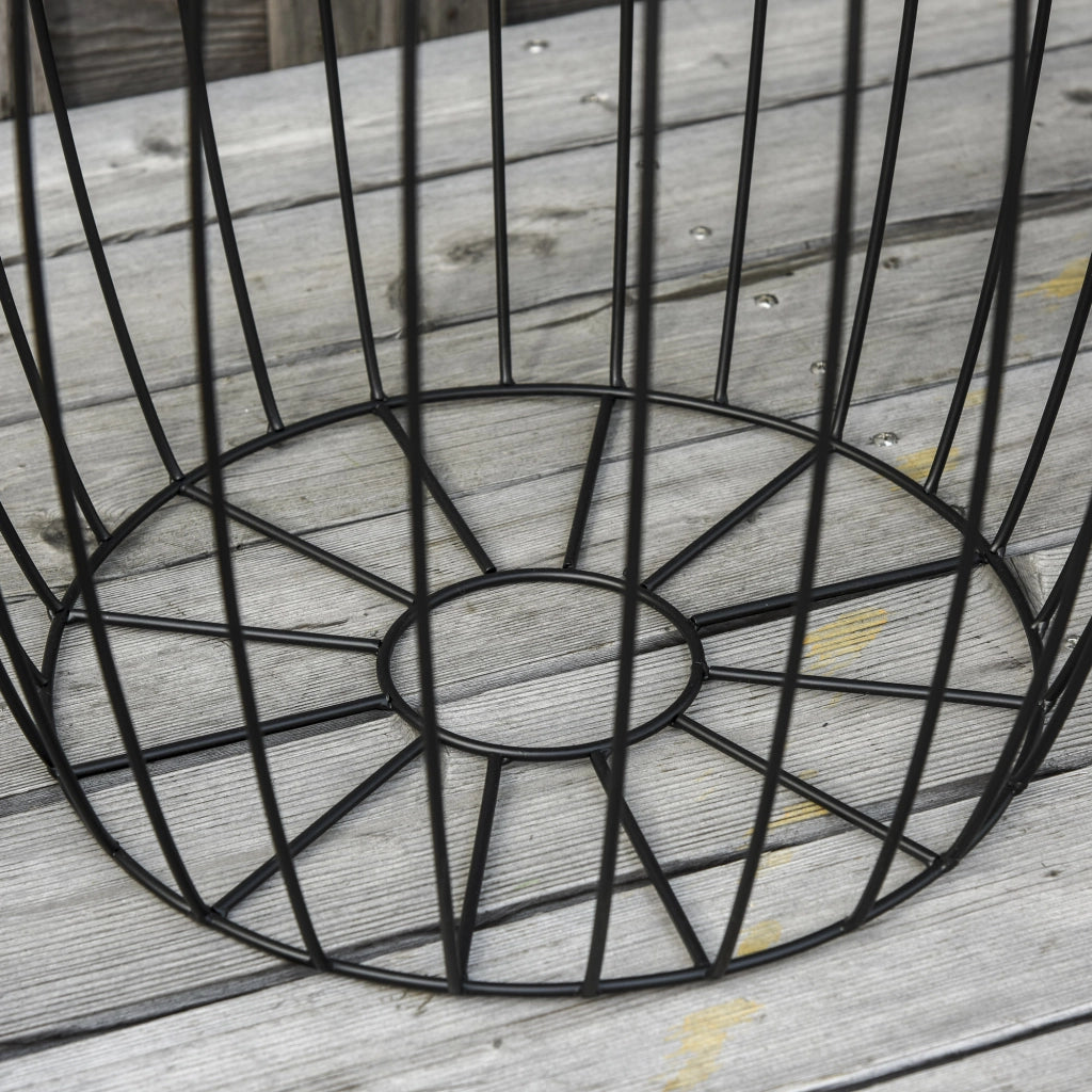 Set tavolini di 3 cesti in metallo stile retrò naturale+nero 3 taglie