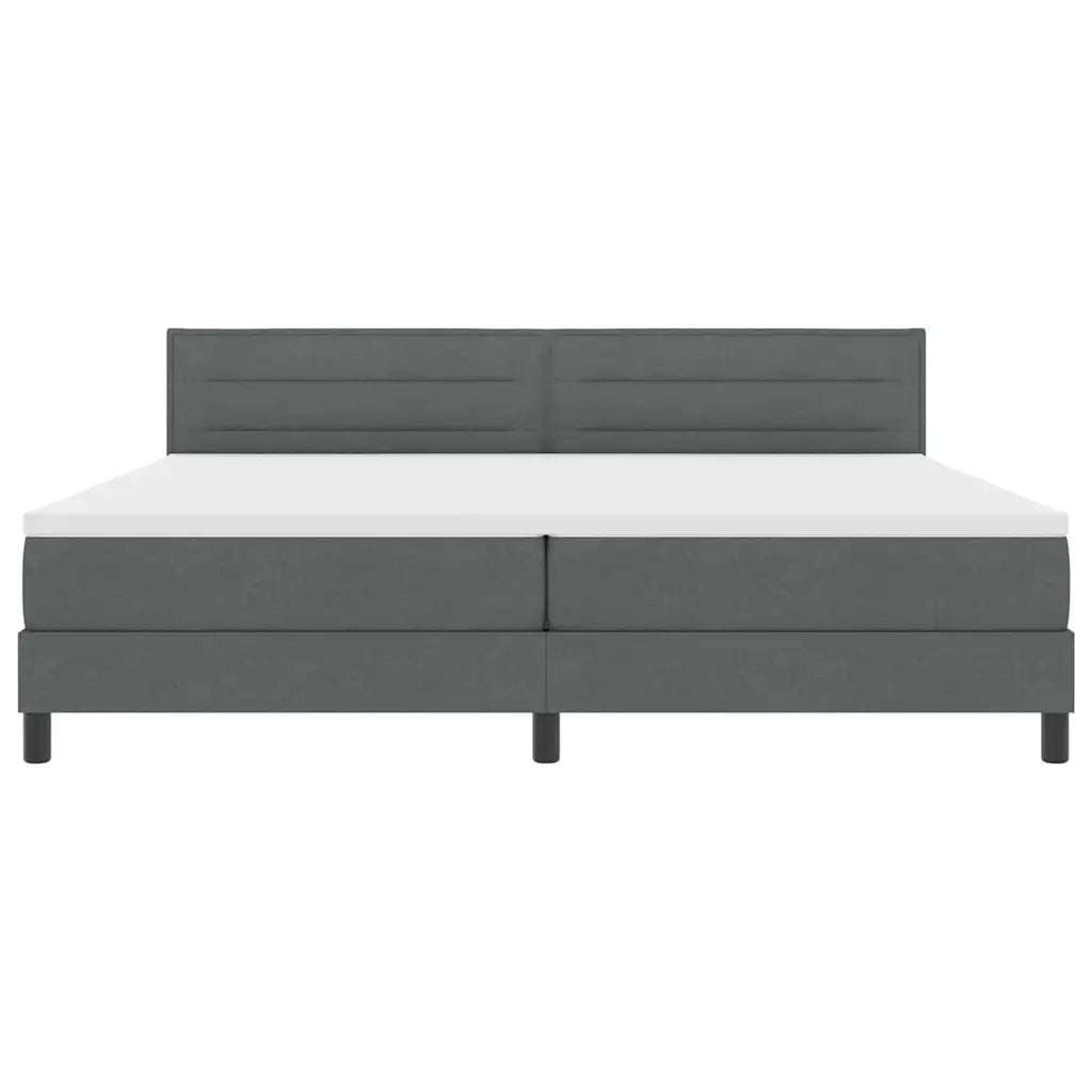 Letto a molle con testiera Grigio scuro 200 x 200 cm Tessuto 3338637