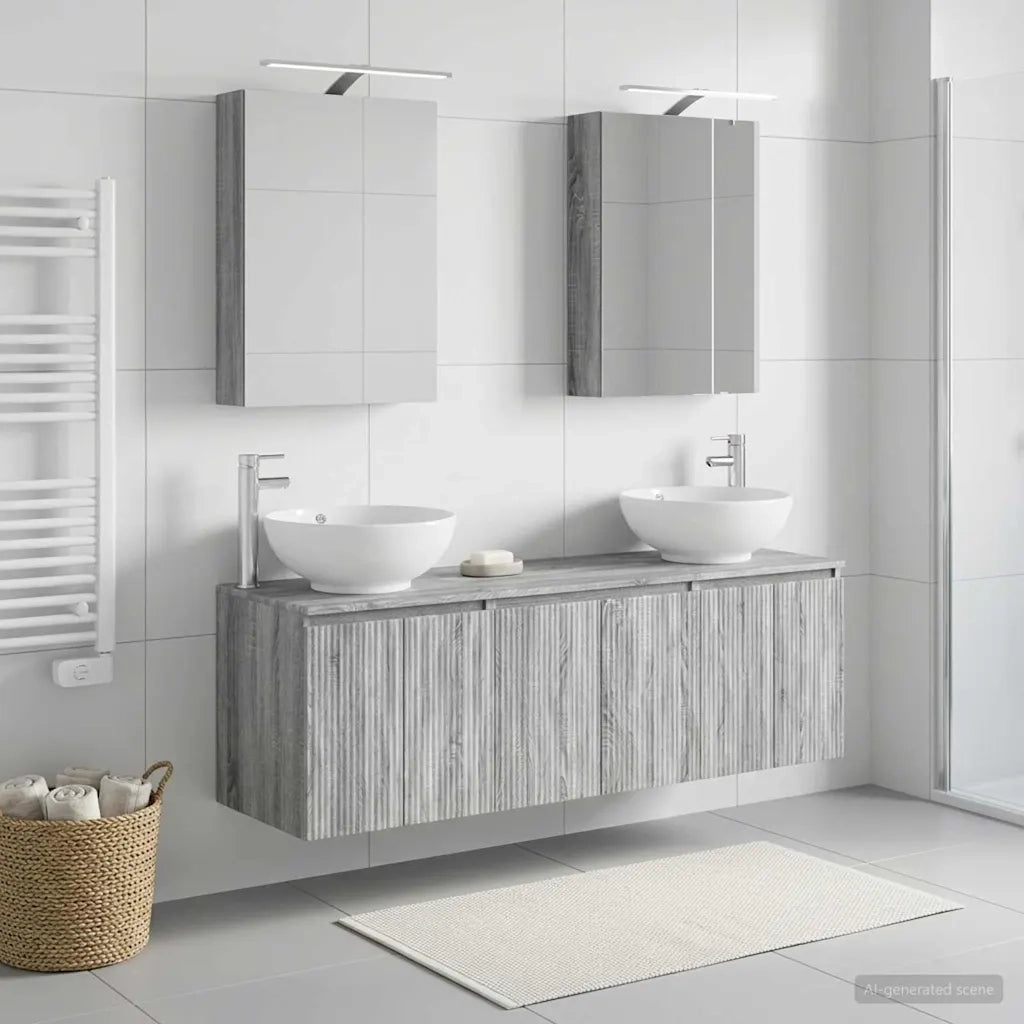 Set di Armadi da Bagno 5 pcs Sonoma grigio Legno ingegnerizzato 3406476