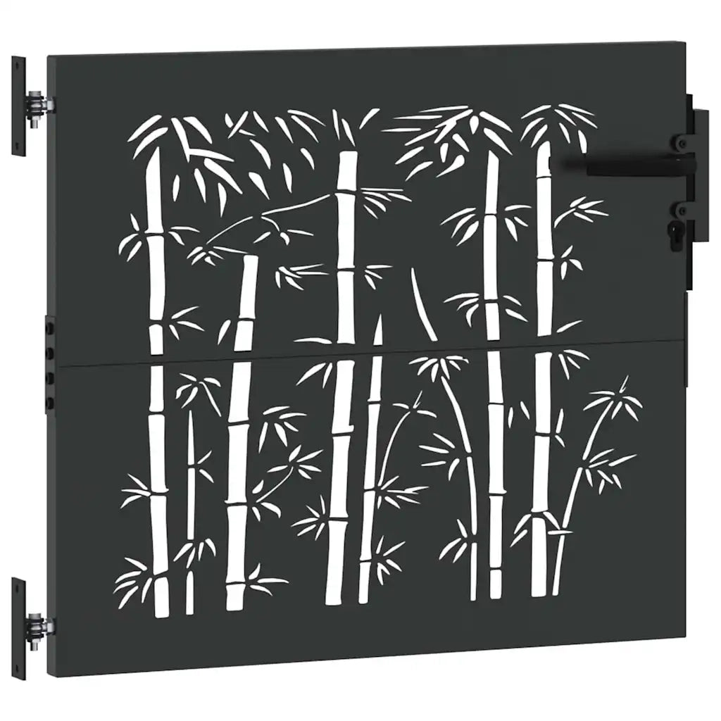 Cancello da giardino con blocco Nero 85 x 175 cm