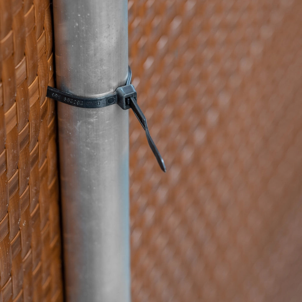 Telo di copertura per balcone in tecnorattan KADAX 0,9x6 m, marrone, tappetino premium per balcone e terrazzo.
