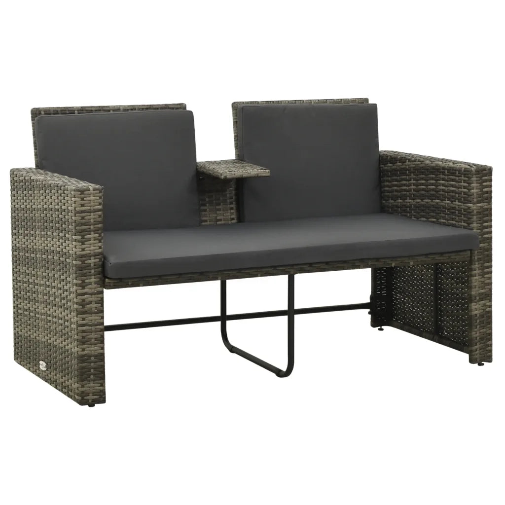 Set Divani da Giardino 3 pz con Cuscini in Polyrattan Grigio 313128