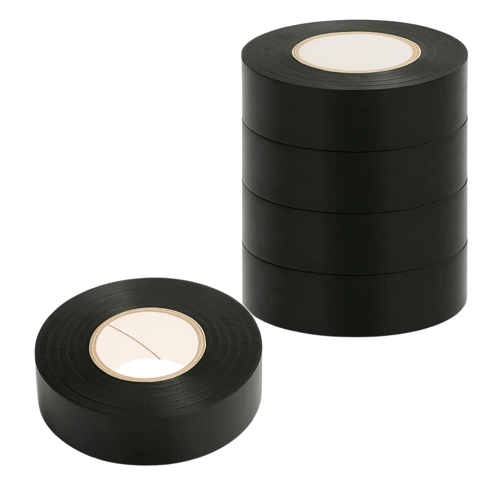 Kit nastro isolante in pvc autoestinguente multicolore per impianti sicuri *** colore nero, dimensioni 19 mm x 25 mt ...