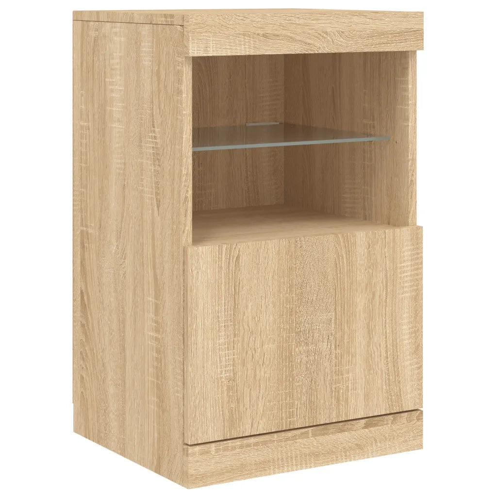 Credenza | Madia | Buffet da pranzo | Armadio da pranzo con Luci LED Rovere Sonoma 41x37x67 cm
