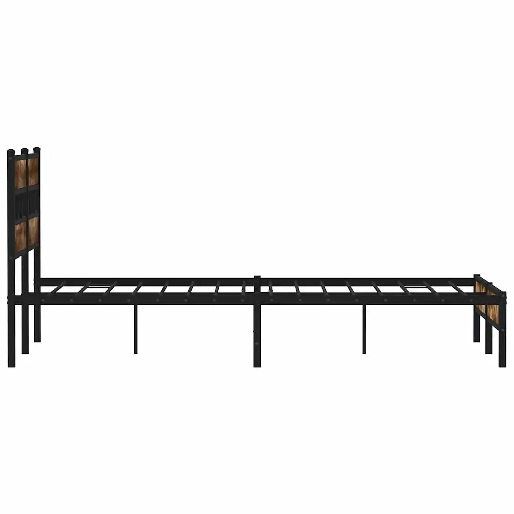 vidaXL Giroletto senza Materasso con Testiera Rovere Sonoma 137x190 cm
