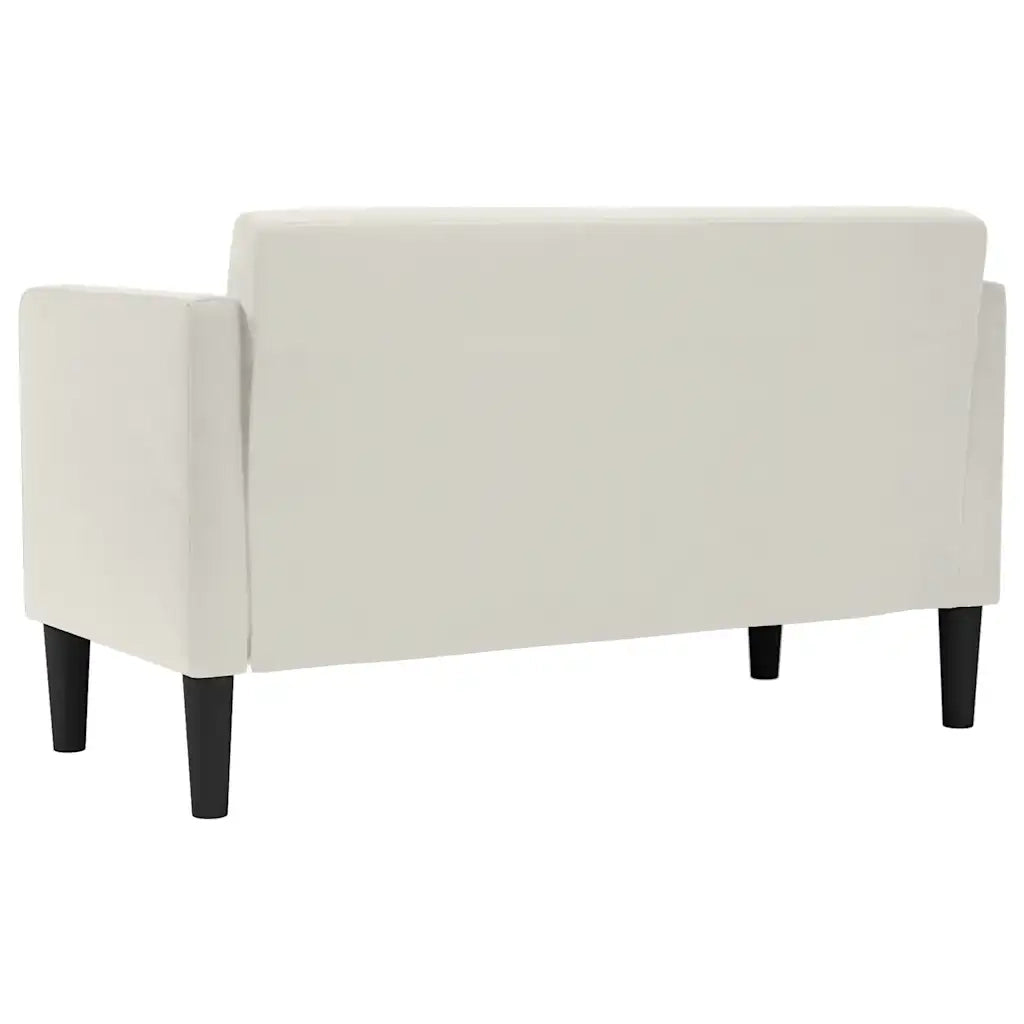 Divano Divanetto-Sofa Crema 111 cm in Velluto