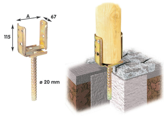 supporto ancoraggio per reggi pilastri tondo tropicalizzato 938 70/150 cod:ferx.16691