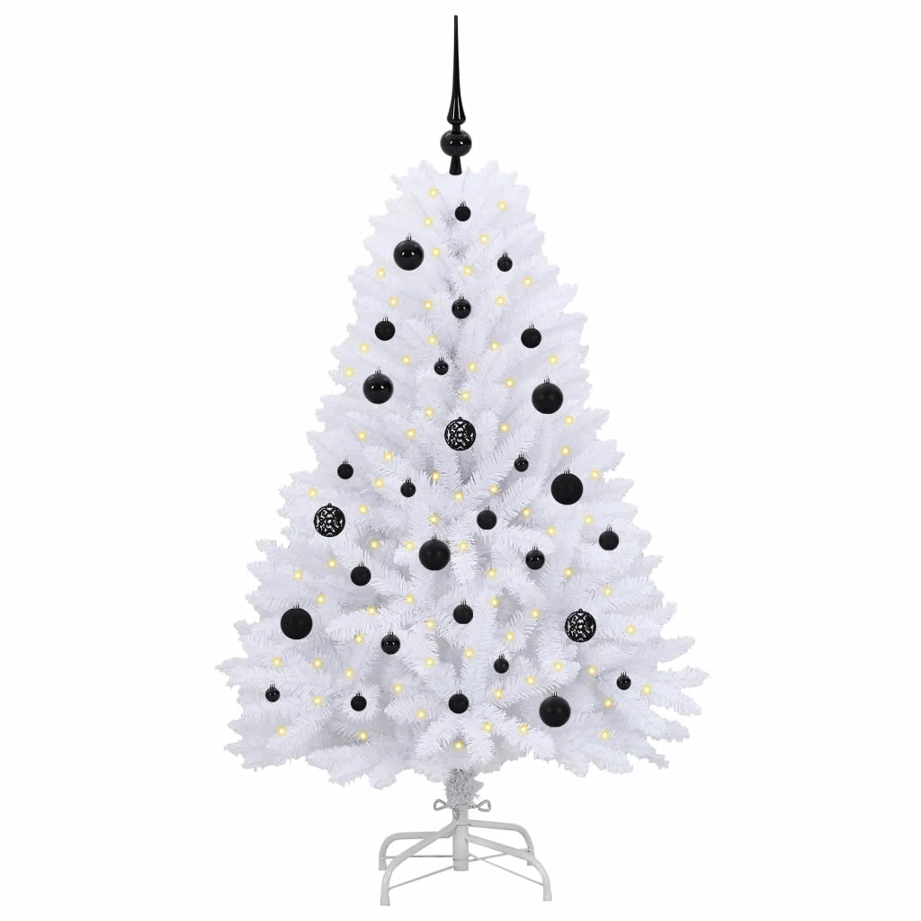 Albero di Natale Artificiale con Rami Pieghevoli Bianco 150 cm