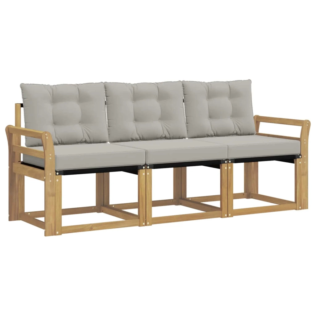 Set di divani da esterno 3 pz Bianco e Grigio Chiaro 3389165