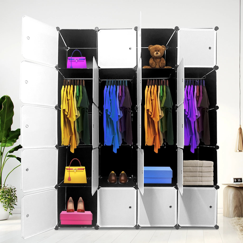 Guardaroba Cubo Personalizzabile Boxed Premium 20 Cubi/Ante 183x147x47 cm Nero