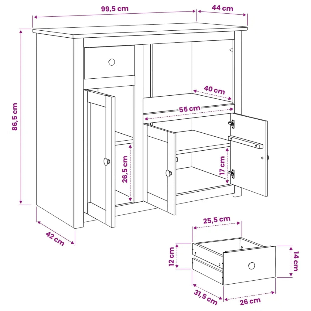Madia per Microonde PANAMA Cera di Miele 99.5 x 44 x 86.5 cm 42033388