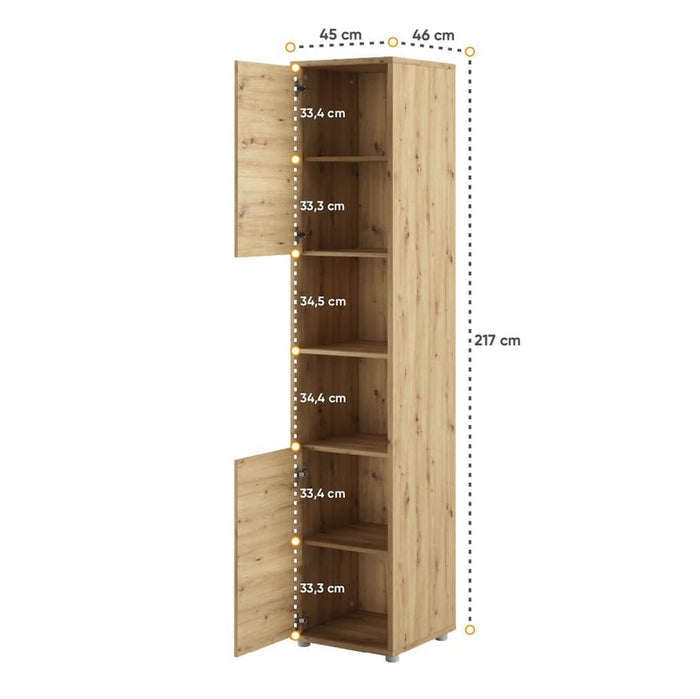 Lenart mobile BC 08 colonna verticale camera da letto cm46x45x217h rovere