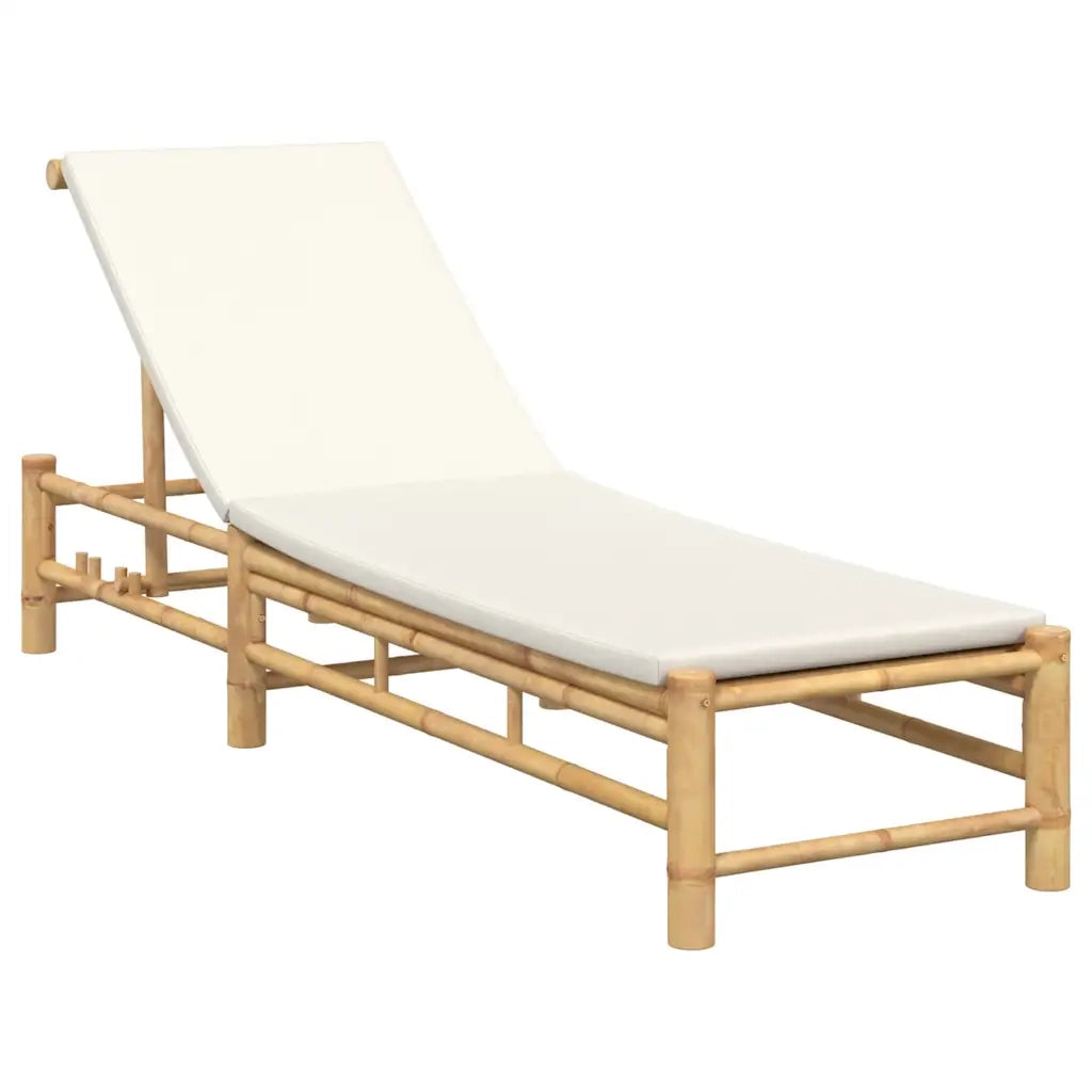 vidaXL Lettino Prendisole con Cuscini 55x199x30 cm in Bambù