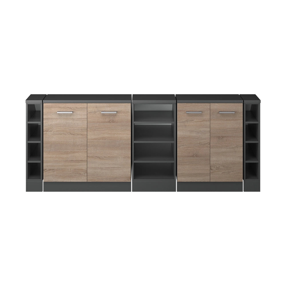 Set di mobili sottotetto Rion Sonoma/Antracite 210 cm Set di 5 carcasse armadio profondità 60 cm Vicco