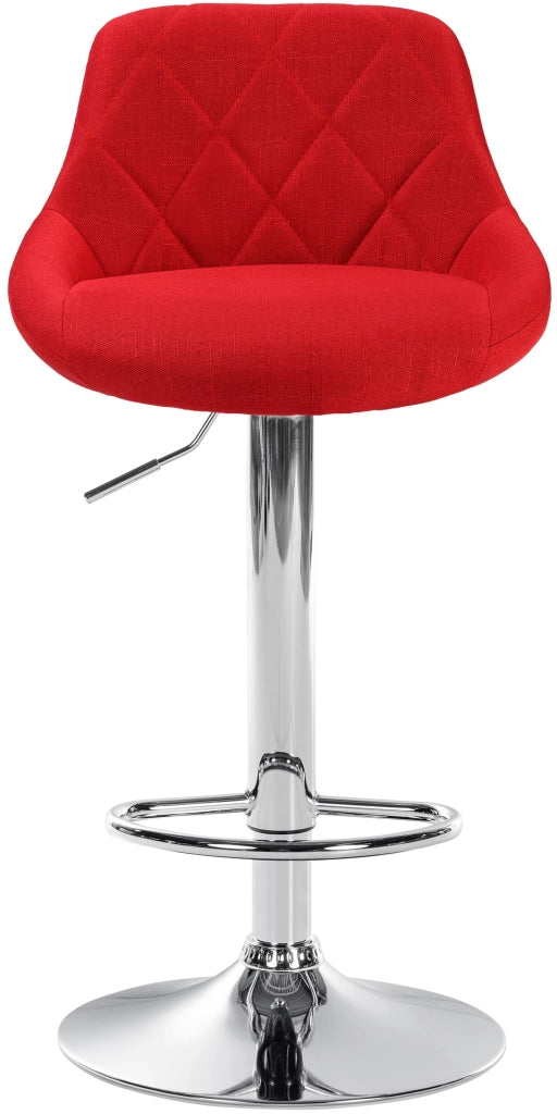 Sgabello bar LAZIO in tessuto rosso,cromo