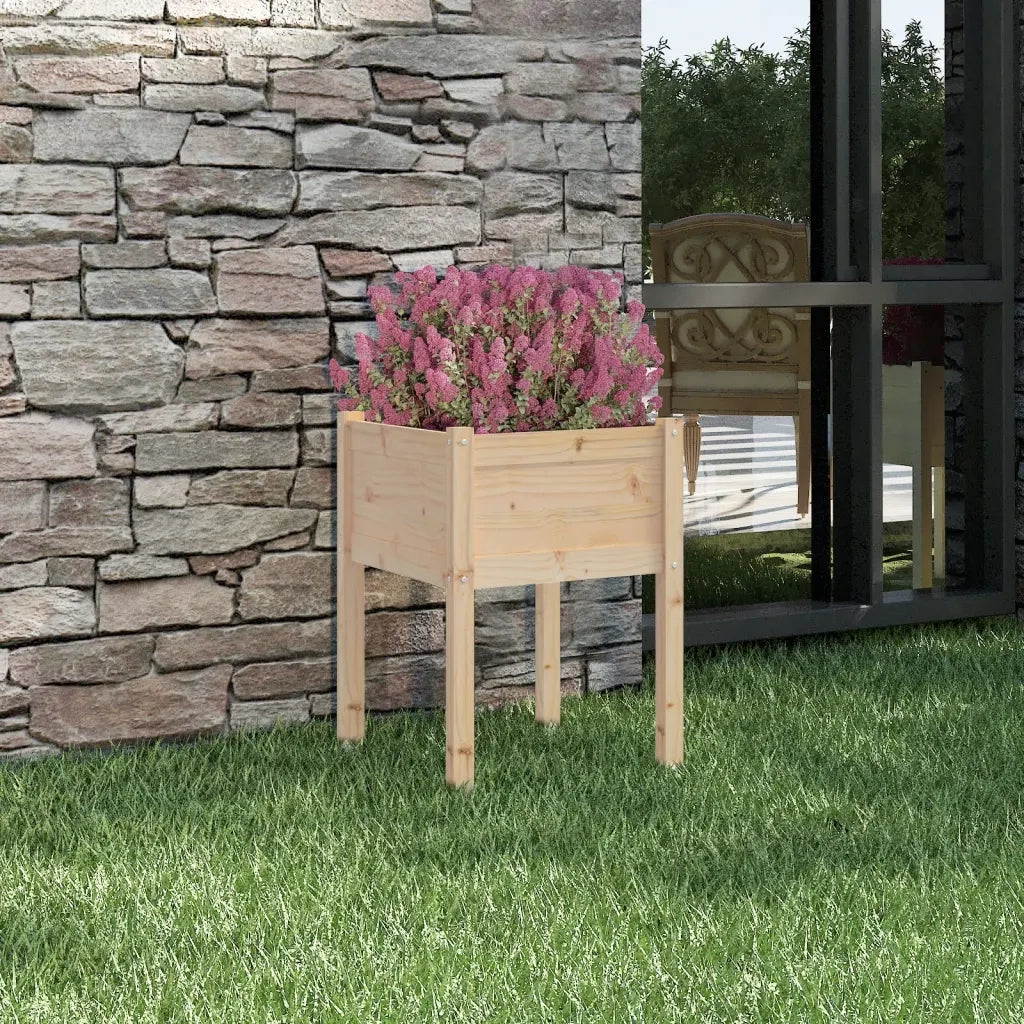 Fioriera da Giardino-Vaso da Esterno 50x50x70 cm in Legno Massello di Pino