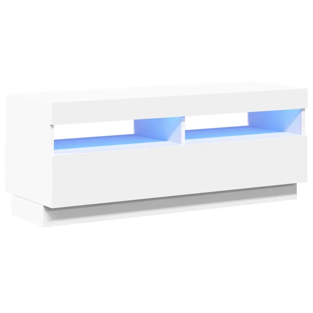 Mobile Porta TV con Luci LED Bianco 100x35x40 cm