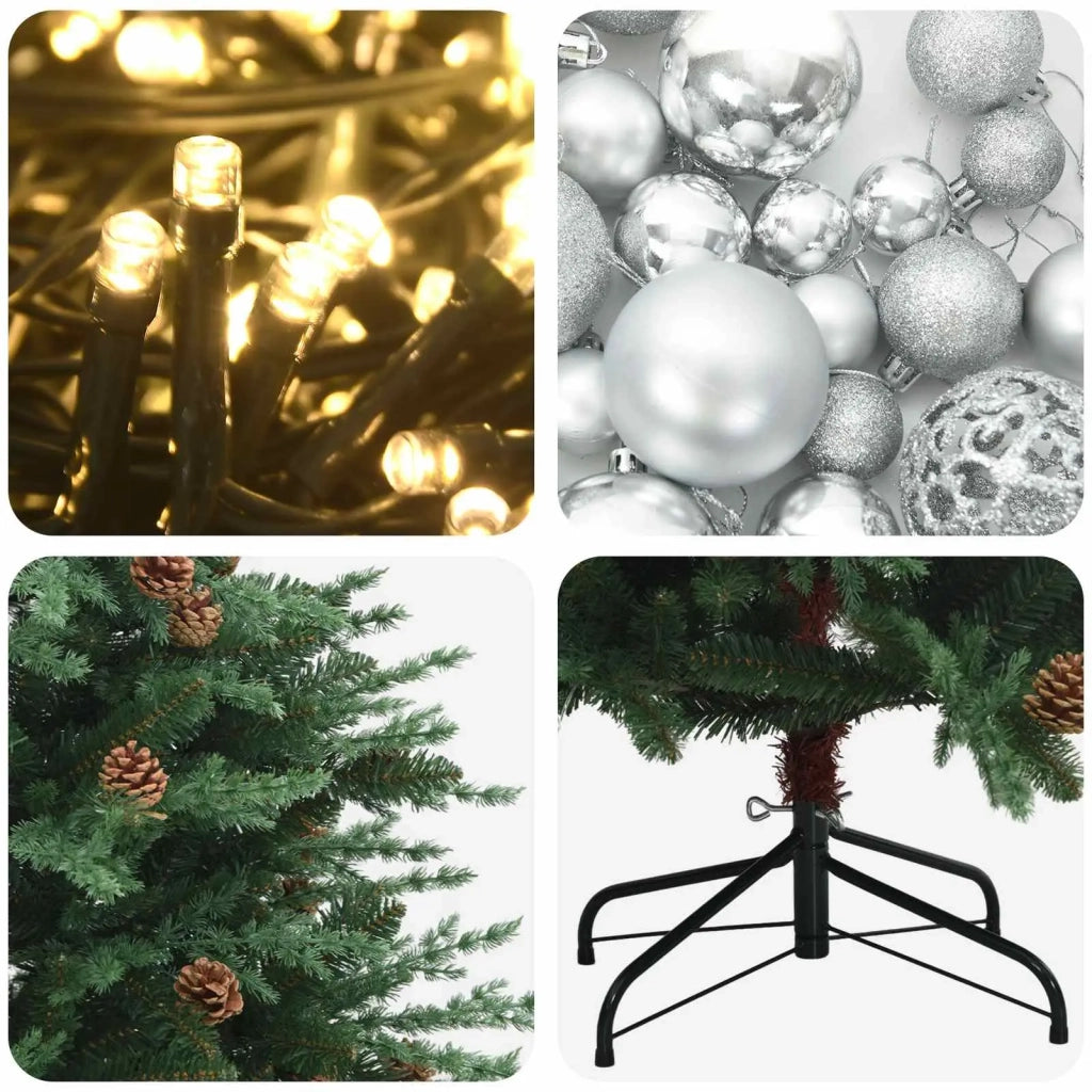 Albero di Natale Artificiale con Rami Pieghevoli 210 cm 300 LED 3466998