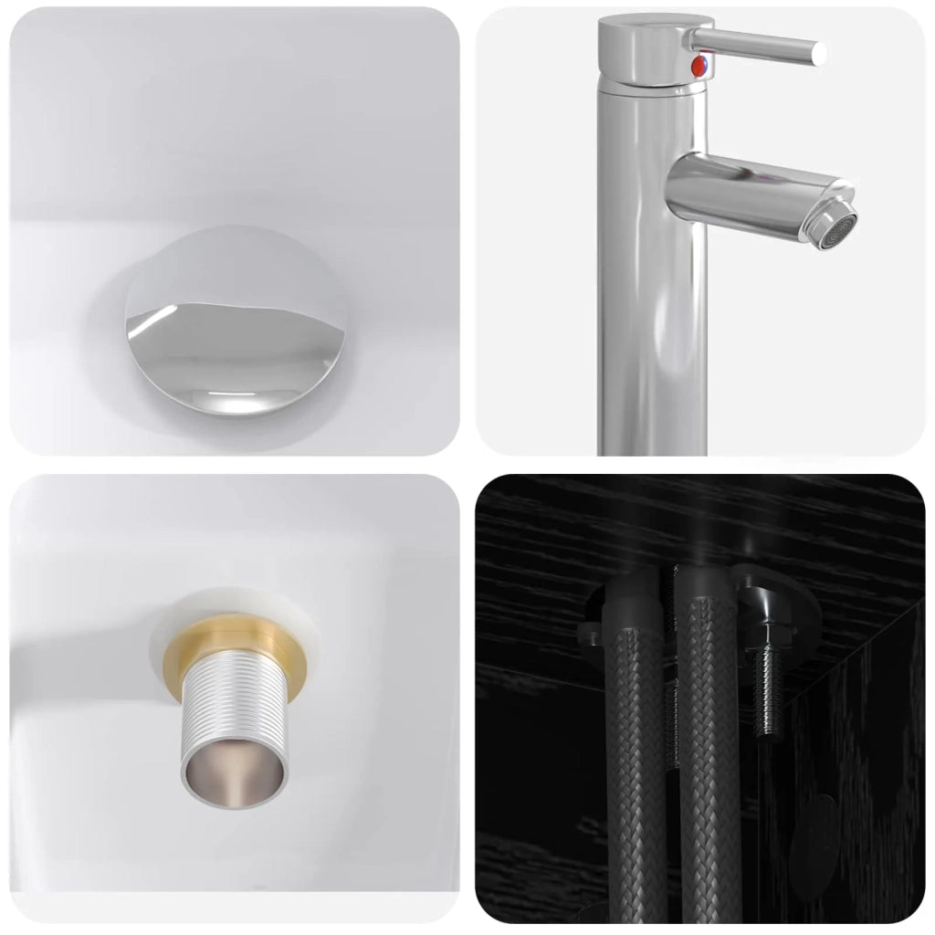 Set di mobili per il bagno 2 pz Rovere Nero 3403977