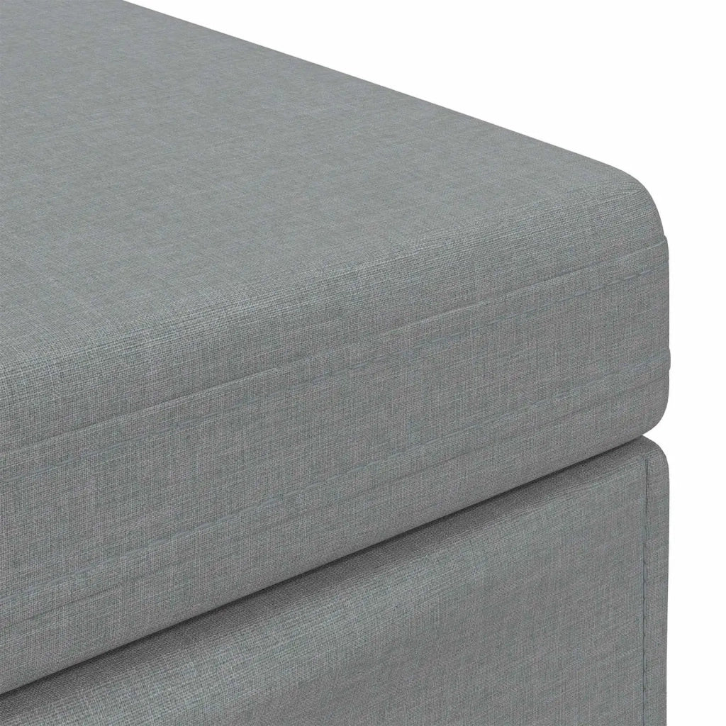 Pouf Grigio chiaro Tessuto e Legno Ingegnerizzato
