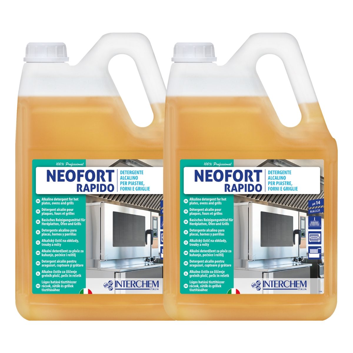 Neofort Rapido 5,75 Kg Detergente Piastre e Forni Incrostati | Interchem, 2 Pezzi