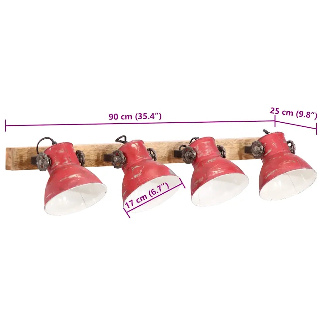 Lampada a Parete 25 W Rosso Anticato 90x25 cm E27 CFW4792962