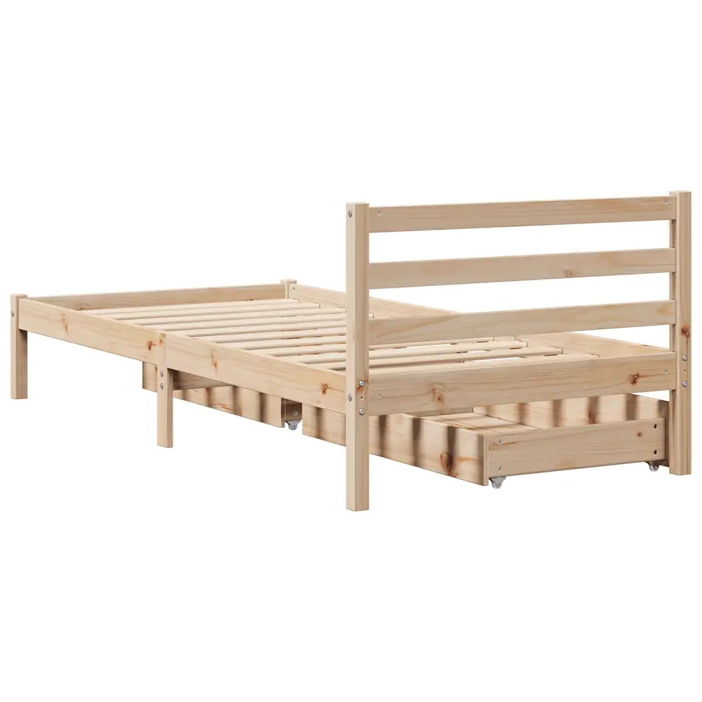 Letto senza Materasso 90x190 cm in Legno Massello di Pino